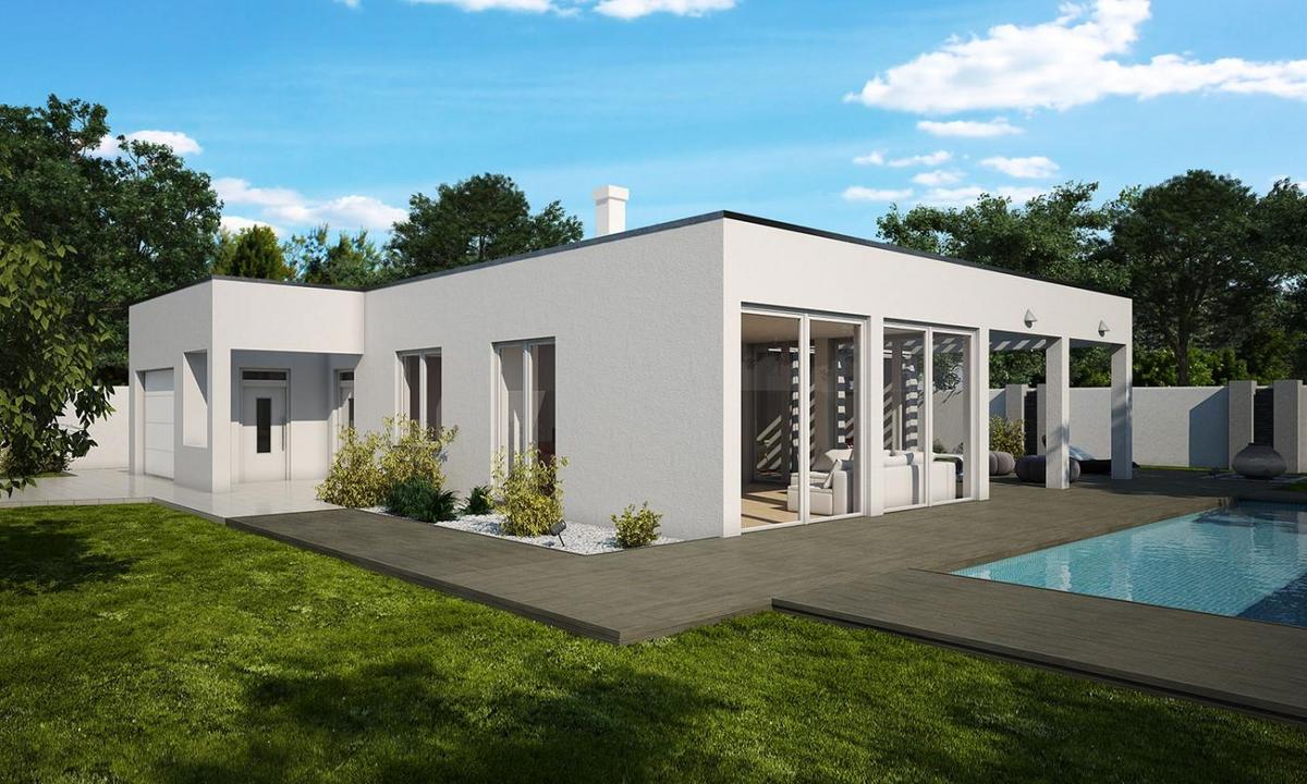 Mái bằng nhà cấp 4 nông thôn chữ l hiện đại, tối ưu diện tích sử dụng