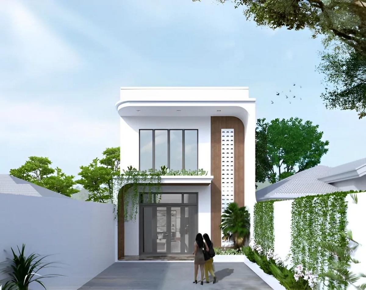 Mặt tiền nhà cấp 4 nông thôn 2 phòng ngủ có gác lửng tiện lợi, thông minh