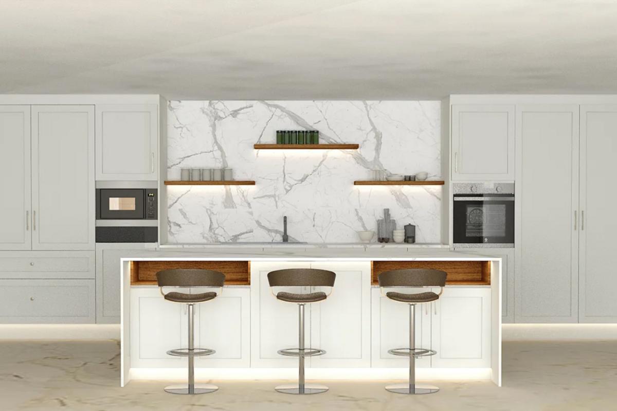 Mẫu nhà bếp đẹp đơn giản chữ I hiện đại, tinh tế, tiết kiệm diện tích