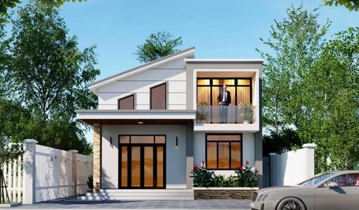 Mẫu nhà cấp 4 4 phòng ngủ 120m2 có gác lửng tối ưu diện tích nhỏ hẹp