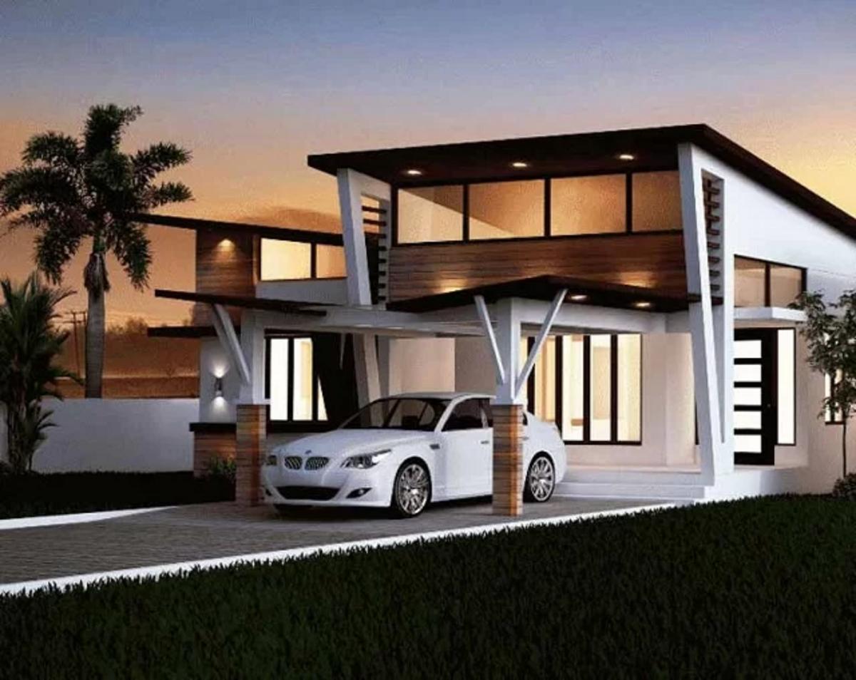 Mẫu nhà cấp 4 4 phòng ngủ 120m2 gác lửng kết hợp gara ô tô hiện đại