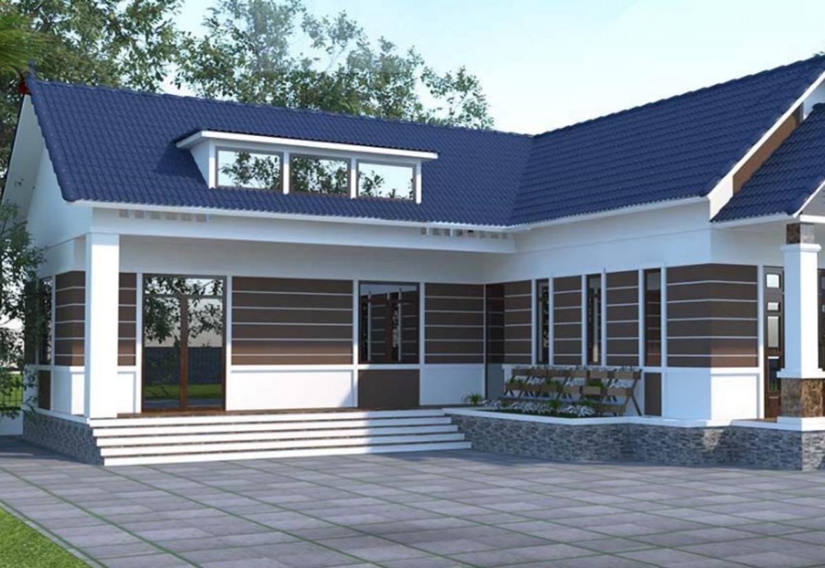 Mẫu nhà cấp 4 4 phòng ngủ 120m2 mái thái đẹp, rộng rãi, tiện nghi hiện đại