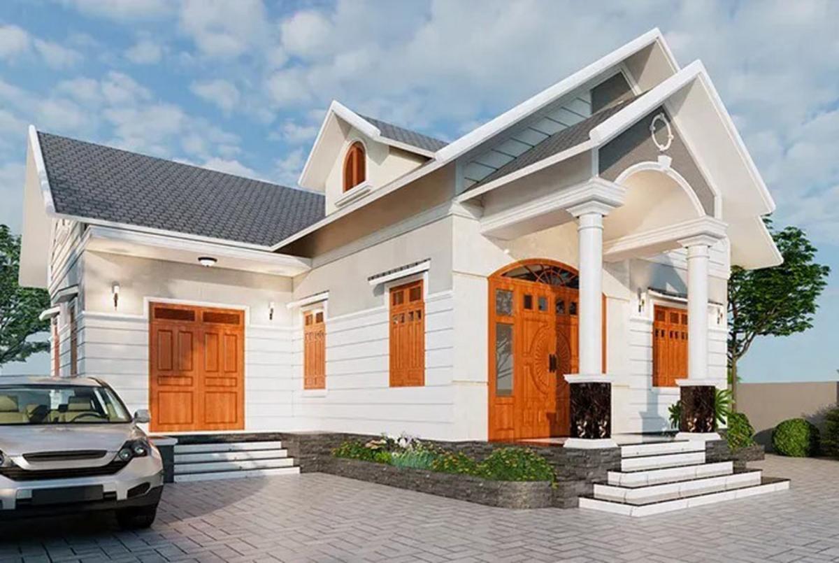 Mẫu nhà cấp 4 4 phòng ngủ 120m2 mái thái mang vẻ đẹp hiện đại sang trọng