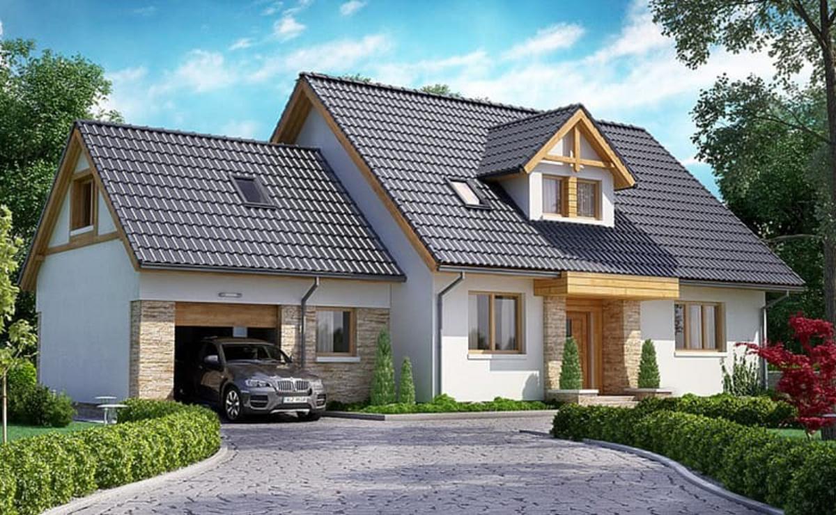 Mẫu nhà cấp 4 4 phòng ngủ 120m2 nông thôn có gara ô tô tiện lợi, thoải mái