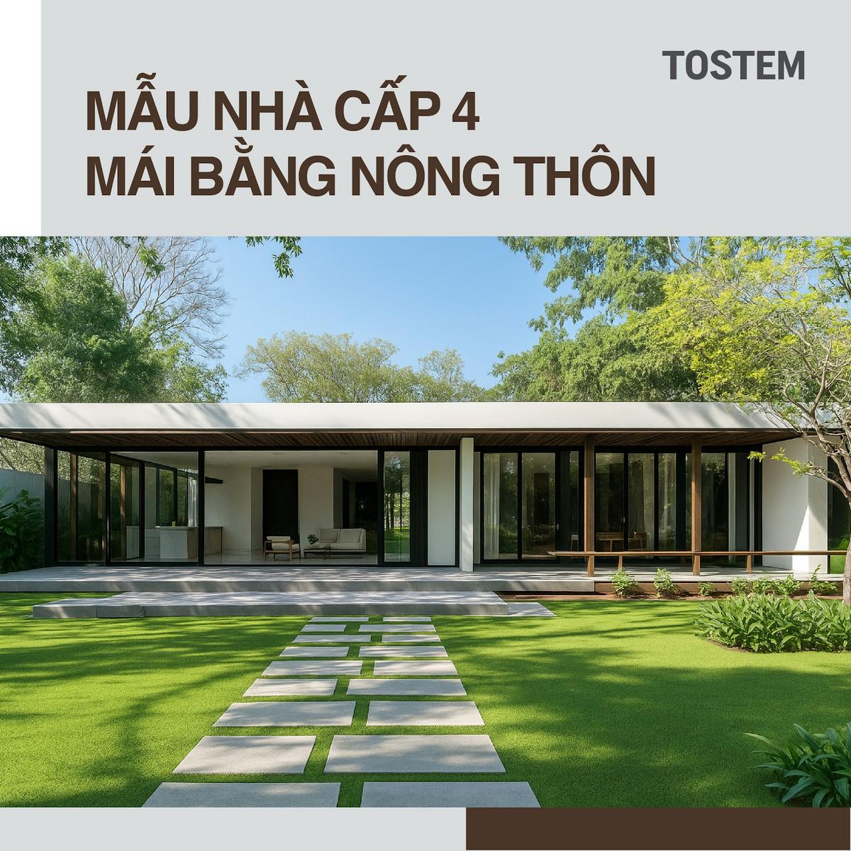 30+ mẫu nhà cấp 4 mái bằng nông thôn đẹp, sang trọng và tiện nghi