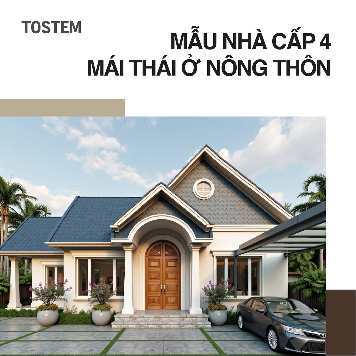 33 mẫu nhà cấp 4 mái Thái nông thôn đẹp, hiện đại, sang trọng