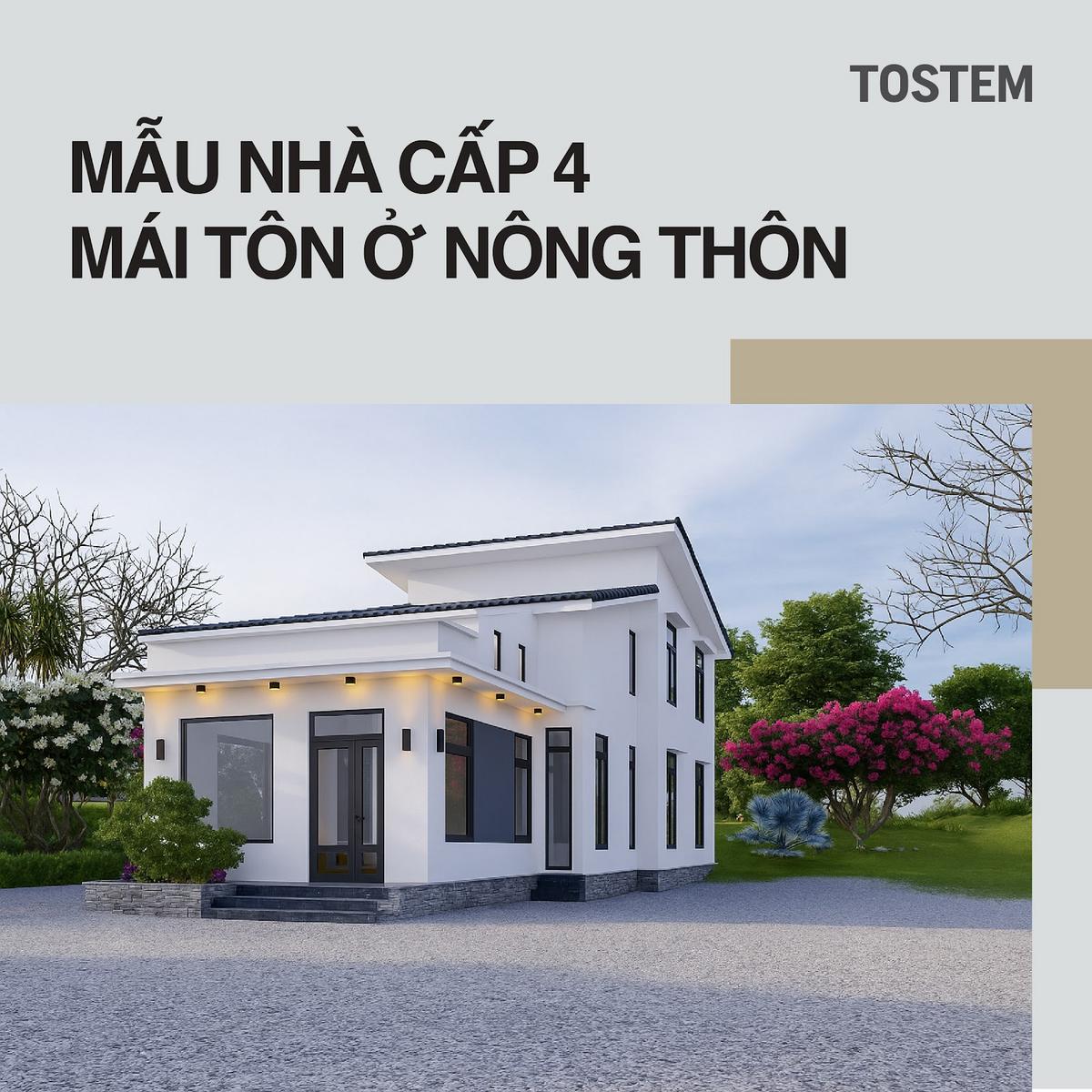 99+ mẫu nhà cấp 4 mái tôn ở nông thôn đẹp, tiết kiệm chi phí