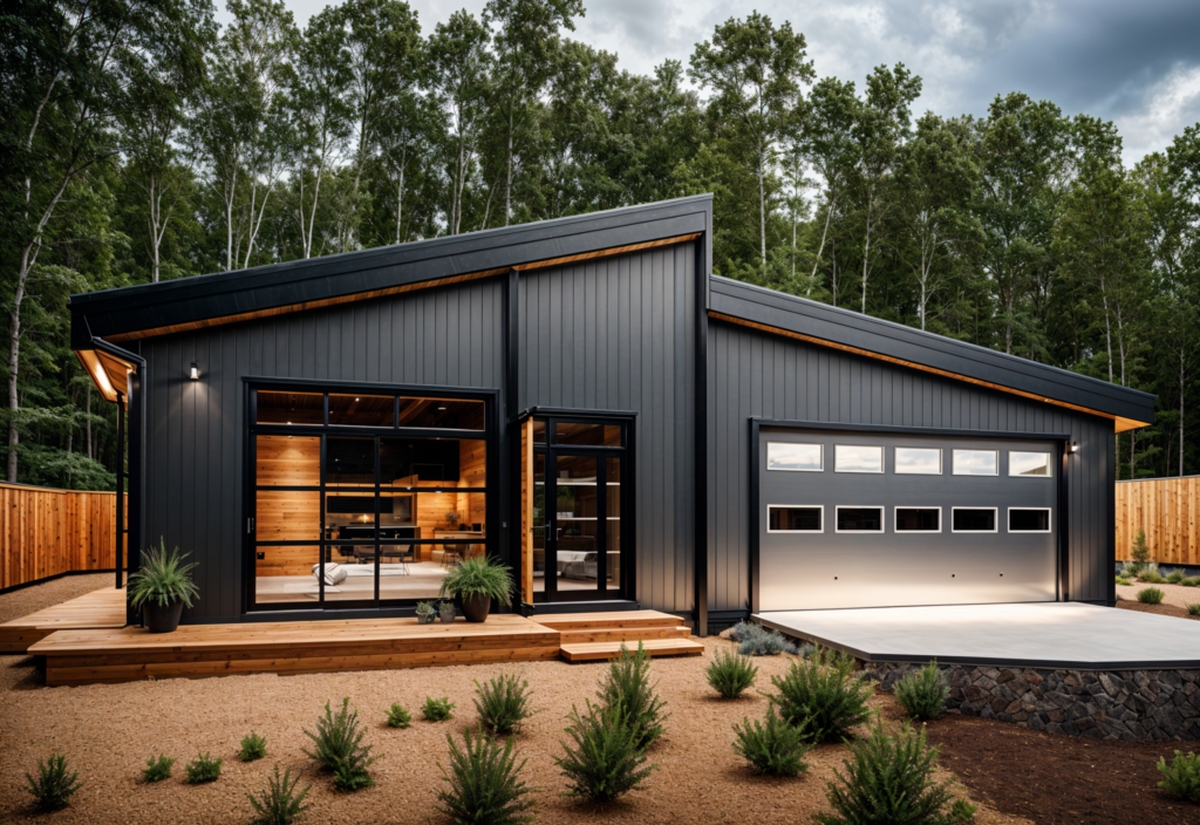 Mẫu nhà cấp 4 nông thôn mái lệch thông minh, đầy đủ công năng và thẩm mỹ.