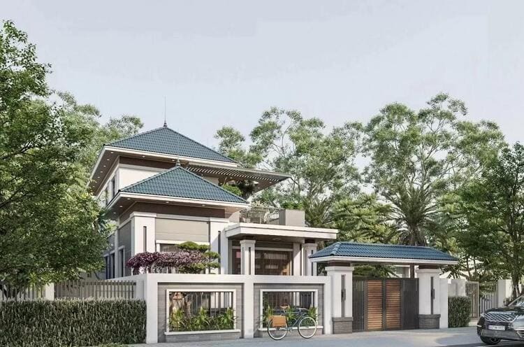 Mẫu biệt thự gác lửng mái Nhật hiện đại, sang trọng