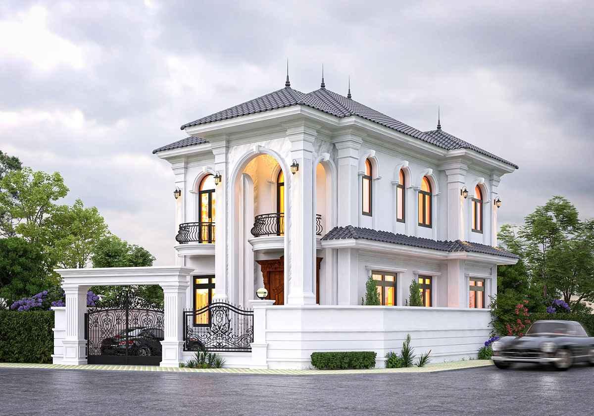 Mẫu nhà hộp 2 tầng mái Nhật hiện đại 2 mặt tiền thanh thoát và sang trọng