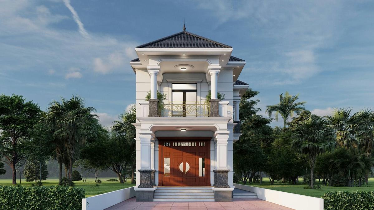 Mẫu nhà hộp 2 tầng mái Nhật hiện đại nổi bật với hình khối thanh thoát, tinh tế