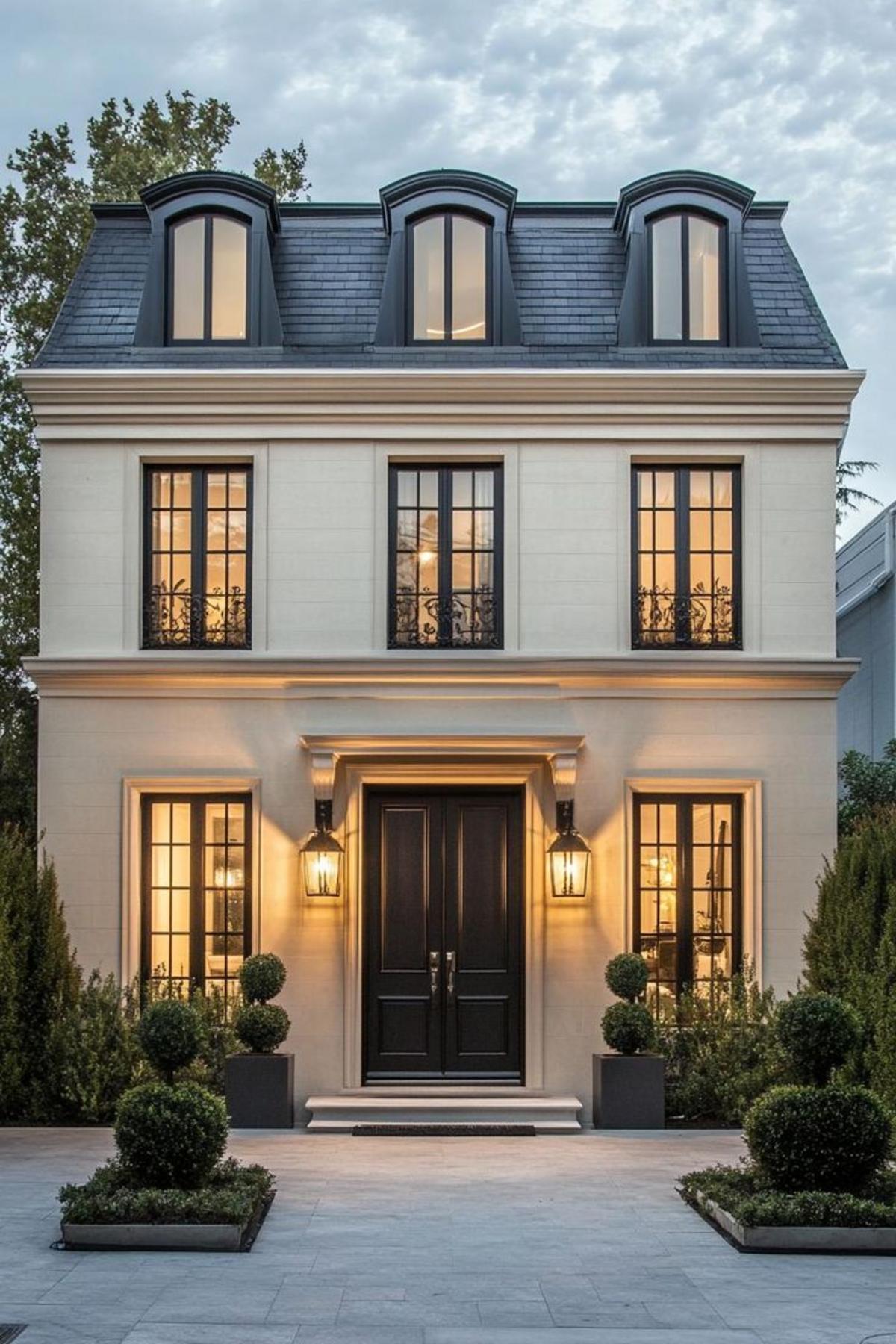 Mẫu nhà không ban công tân cổ điển giữ trọn vẻ sang trọng và bề thế