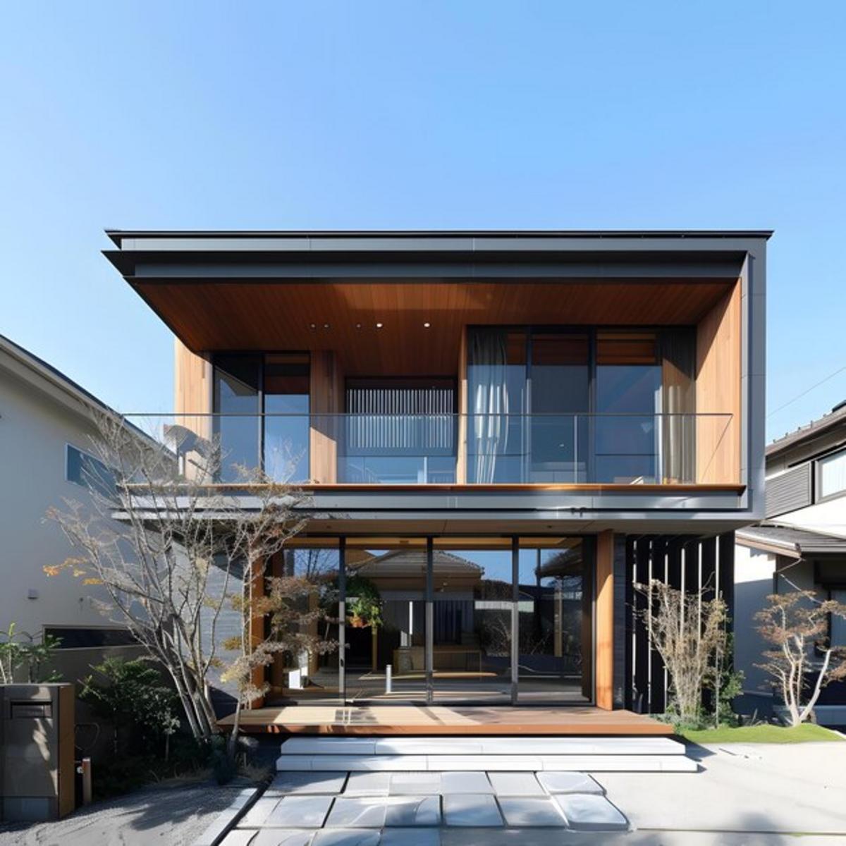 Mẫu nhà kính cường lực bố trí đơn giản, mang lại sự yên tĩnh