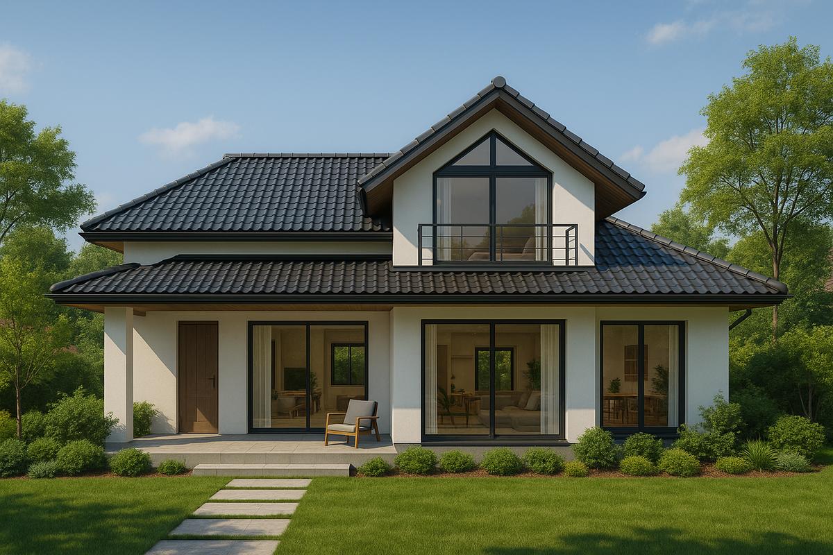 Mẫu nhà mái nhật 1 tầng có gác lửng hiện đại, phù hợp đất nhỏ hẹp