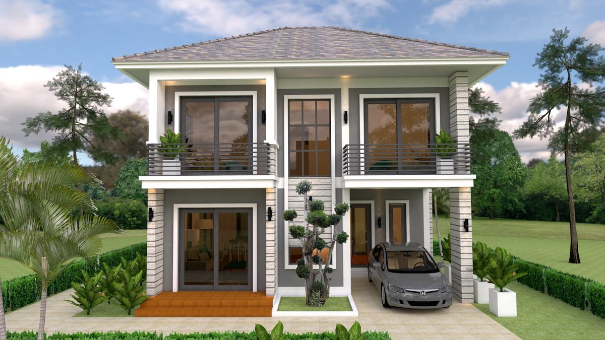 Mẫu nhà mái Nhật 2 tầng hiện đại 3 phòng ngủ hài hòa thẩm mỹ và tiện ích