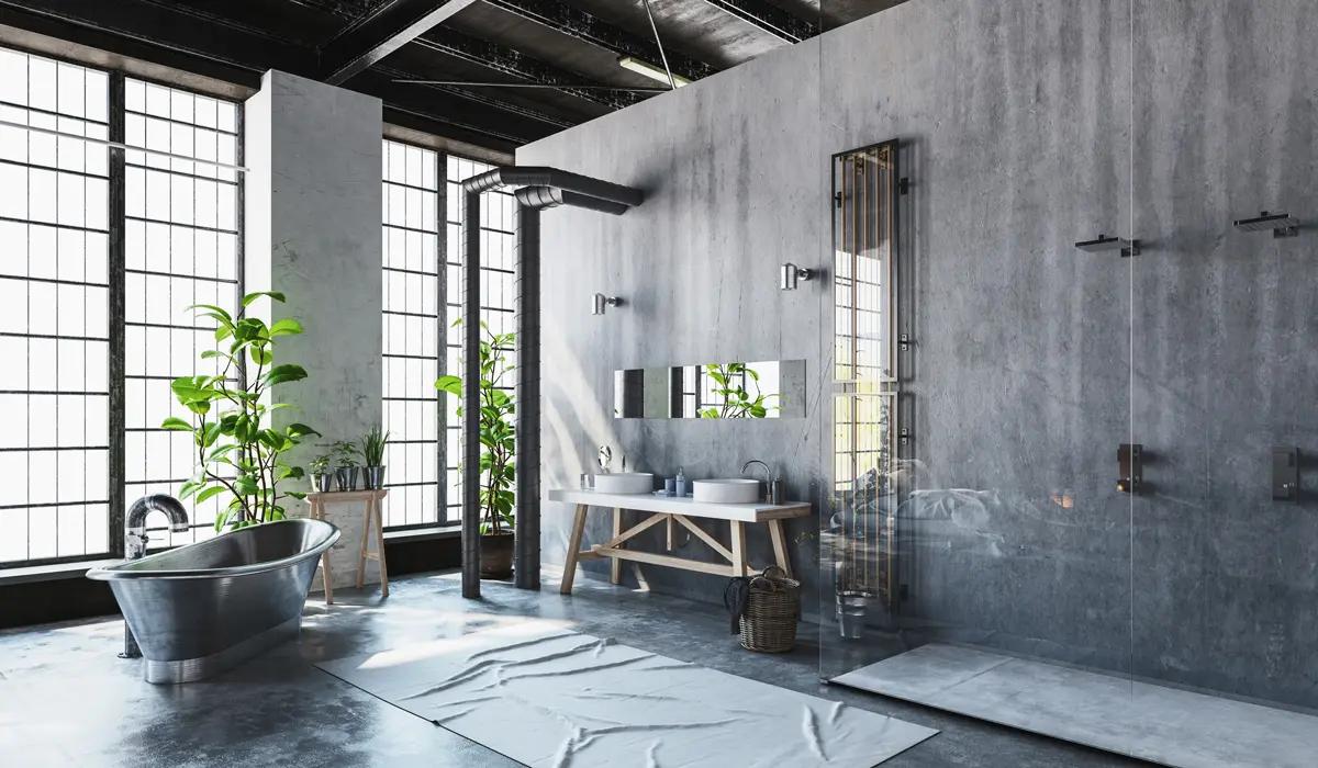 Mẫu phòng tắm Industrial hiện đại, gọn gàng và cá tính
