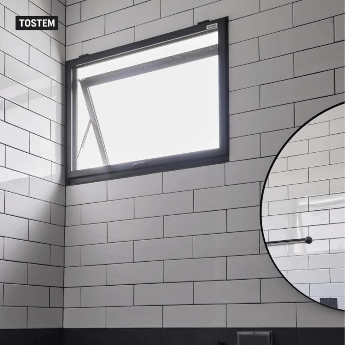 Modern 1-panel awning window door ideal for luxury bathrooms.