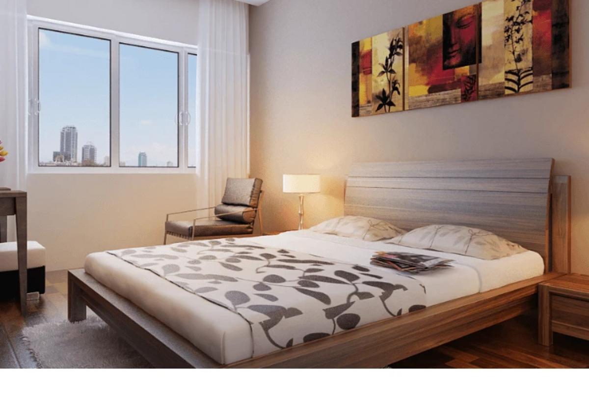 Modern 3-panel casement modern window styles for bedrooms.