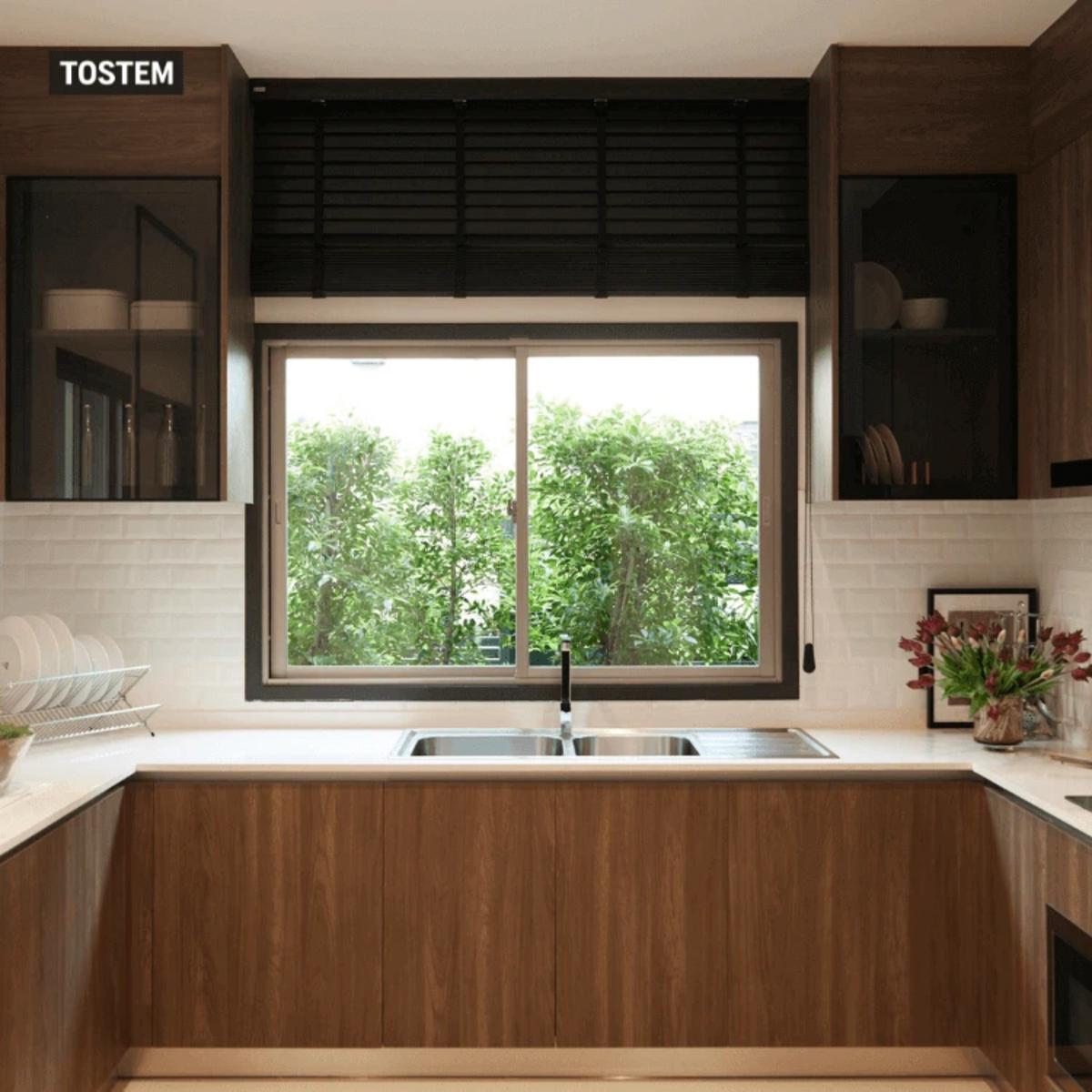 Modern and stylish 2-panel sliding aluminum design windows.
