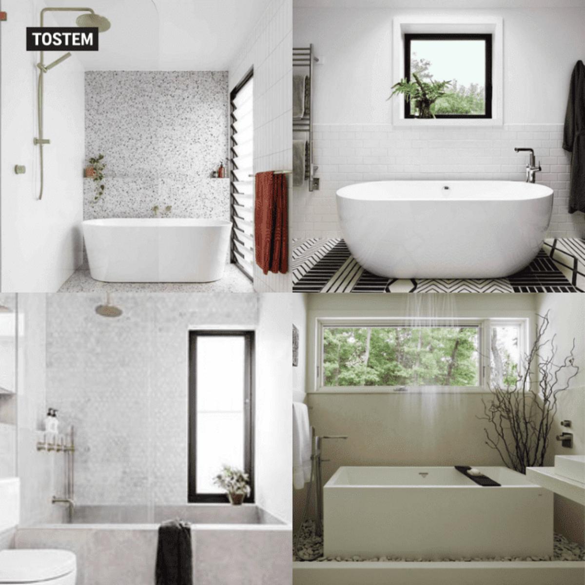 Modern bathroom louvre window design with slim aluminium