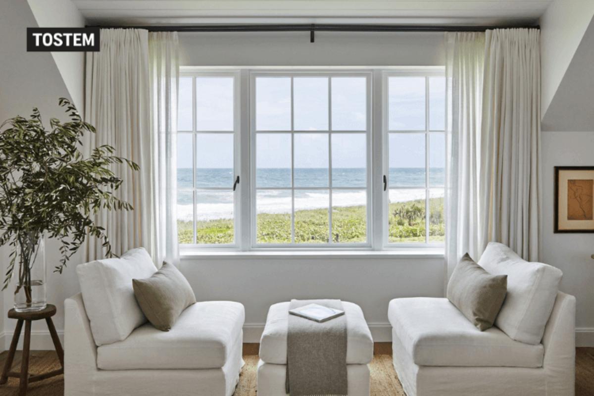 Modern living room window model designed with window material types