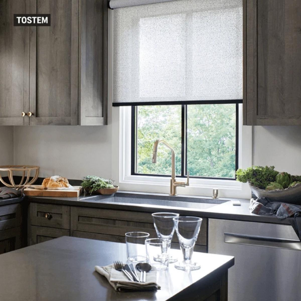 Modern sliding kitchen home vindo design with sleek lines.