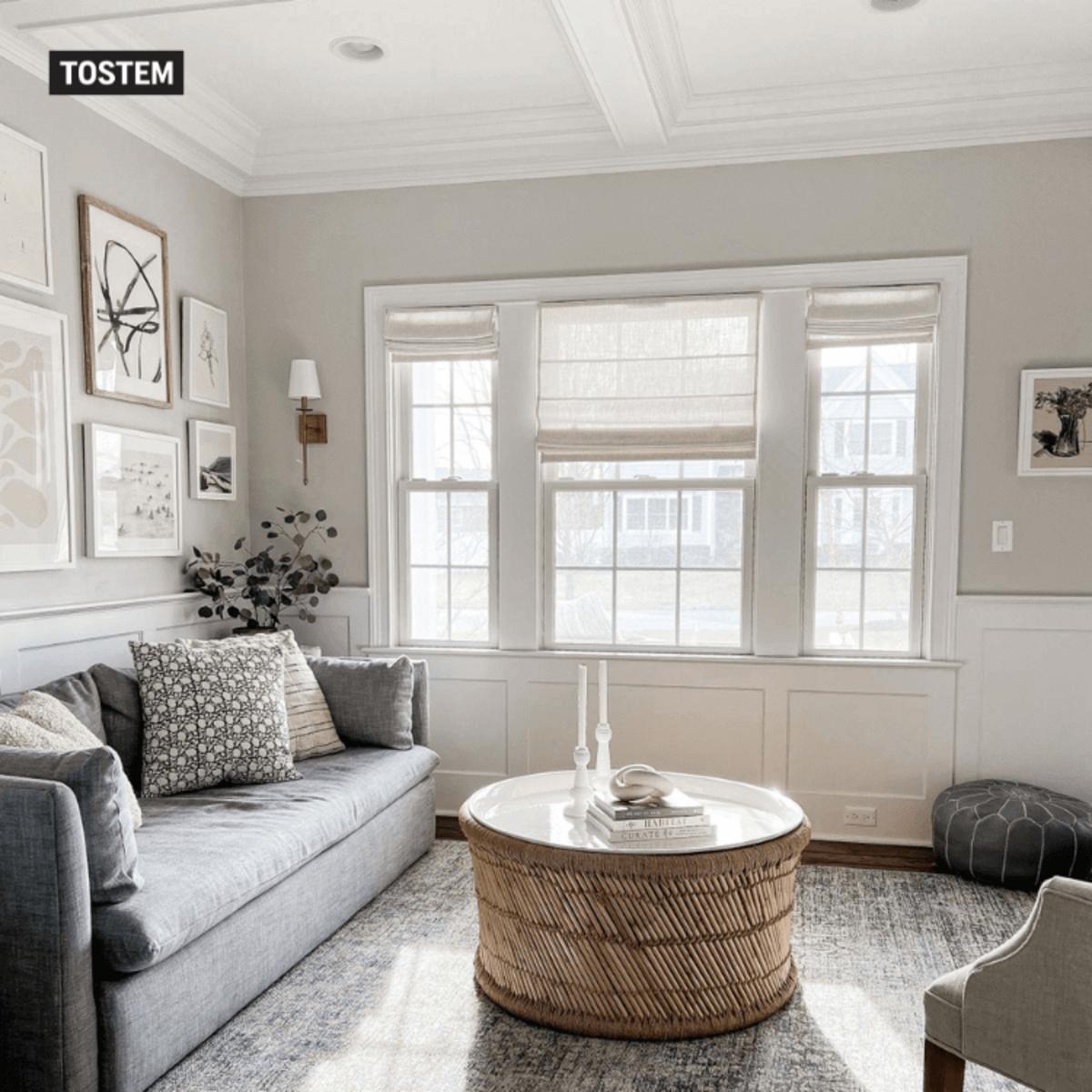 Modern vertical sliding windows for living rooms with window material types