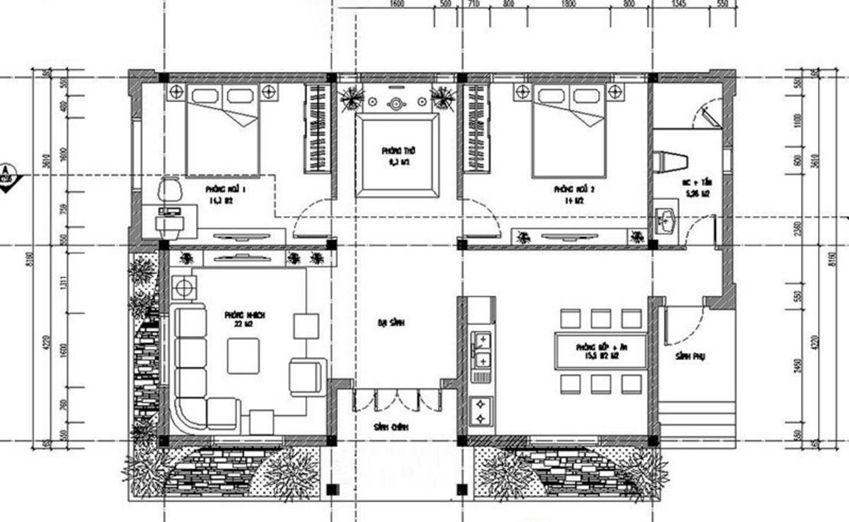 Nên bố trí bản vẽ nhà cấp 4 nông thôn nhiều cửa sổ lấy sáng tối đa