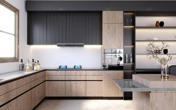 Tận dụng tối đa góc vuông của tường làm bếp chữ L