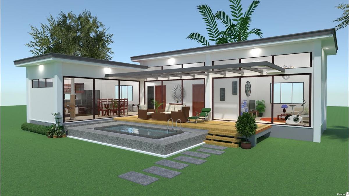 Nhà cấp 4 chữ l nông thôn gác lửng mang vẻ hiện đại và ấm cúng gia đình