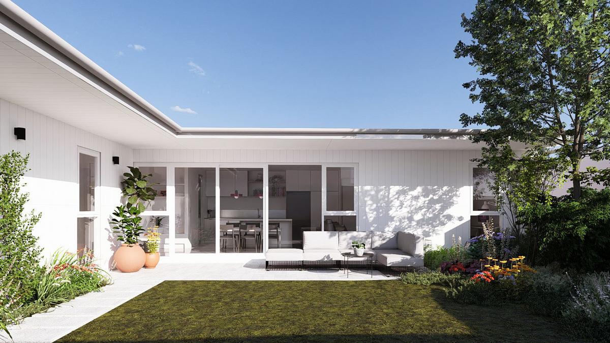 Nhà cấp 4 chữ l nông thôn tối giản mang lại sự thanh thoát và hiện đại