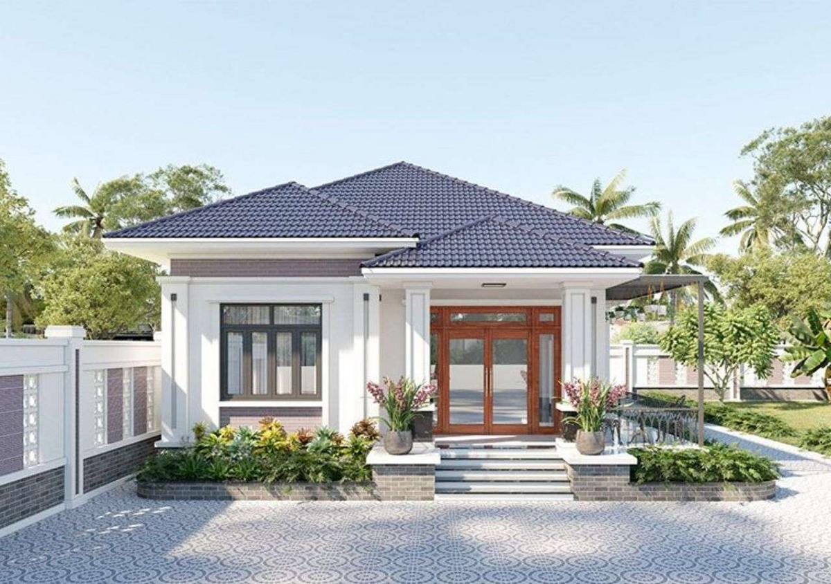 Nhà cấp 4 sân vườn nông thôn mái Nhật trẻ trung, hiện đại và hài hòa trong từng chi tiết