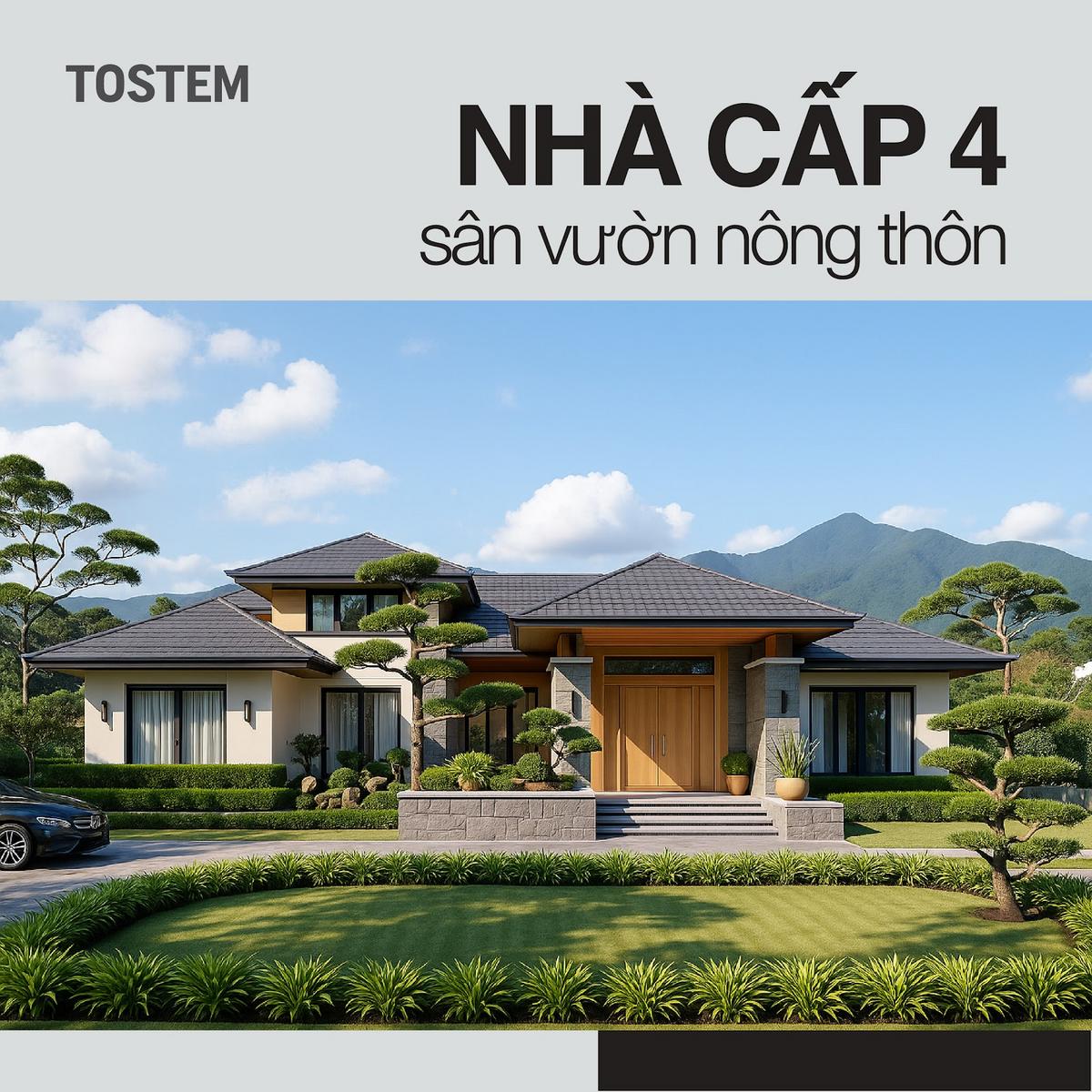 30+ mẫu nhà cấp 4 sân vườn nông thôn đẹp, tiện nghi và hiện đại