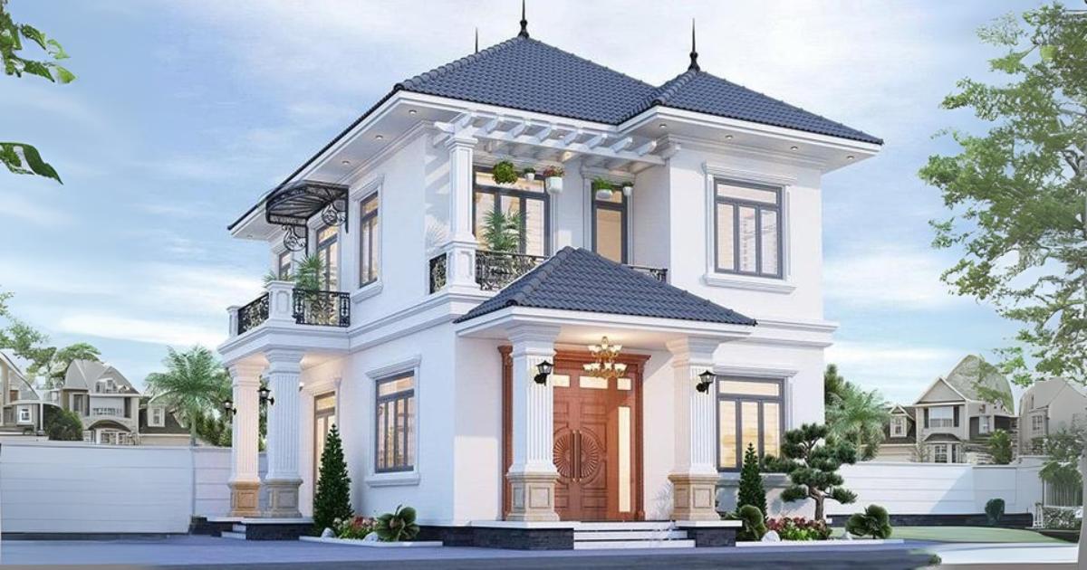 Nhà hai tầng mái Nhật đẹp hiện đại 2 mặt tiền là điểm nhấn không gian đô thị