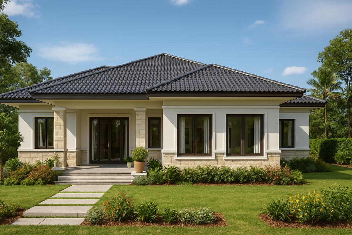 Nhà mái nhật 1 tầng 4 phòng ngủ tiện nghi, dành cho gia đình đông thành viên