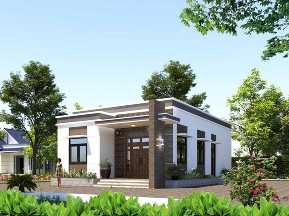 Nông thôn xây nhà cấp 4 giá 70 triệu mái bằng hiện đại và tinh tế.