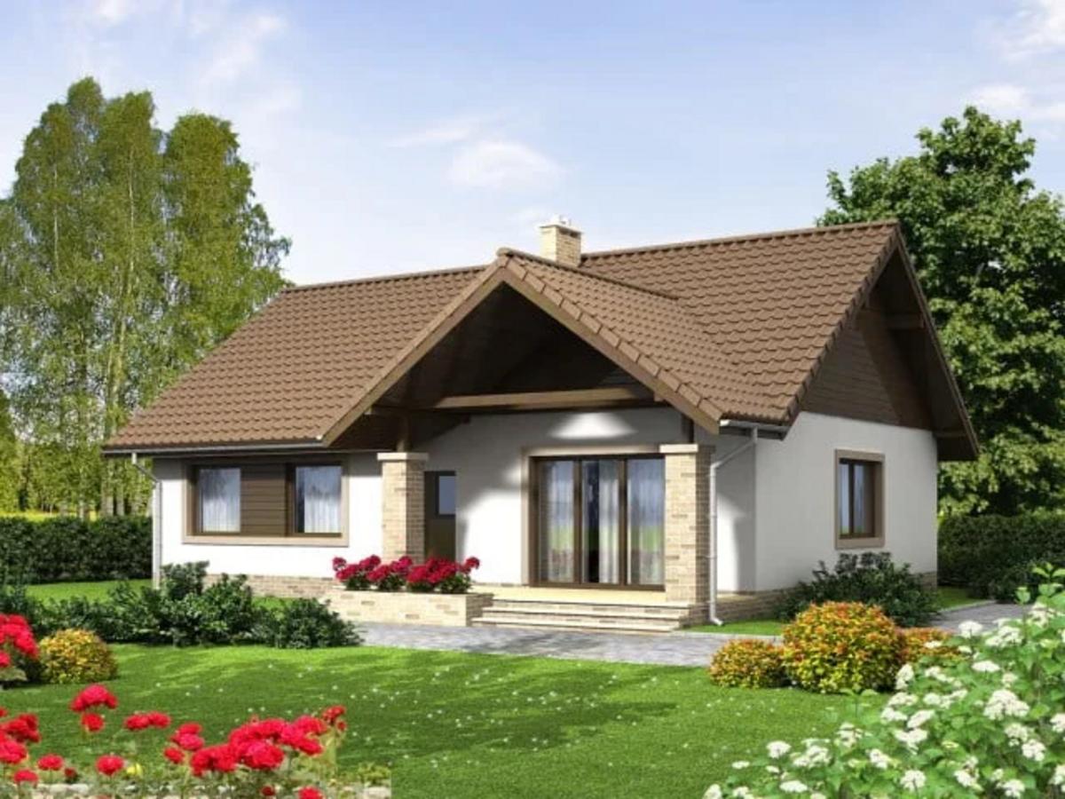 Nông thôn xây nhà cấp 4 giá 70 triệu mái ngói hài hòa cùng khu vườn nhiều hoa.