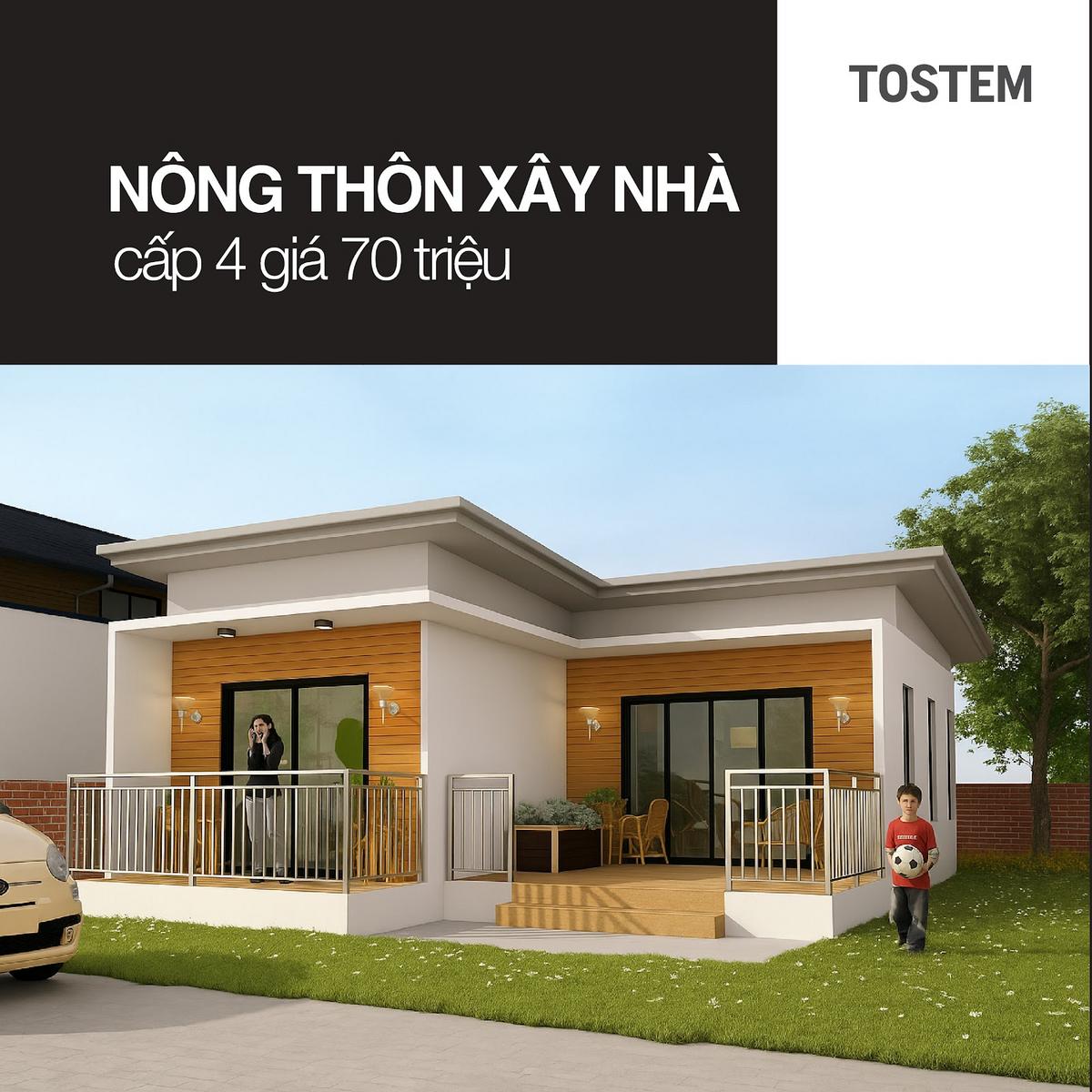 Phương án xây nhà cấp 4 giá 70 triệu tiết kiệm, tối ưu công năng