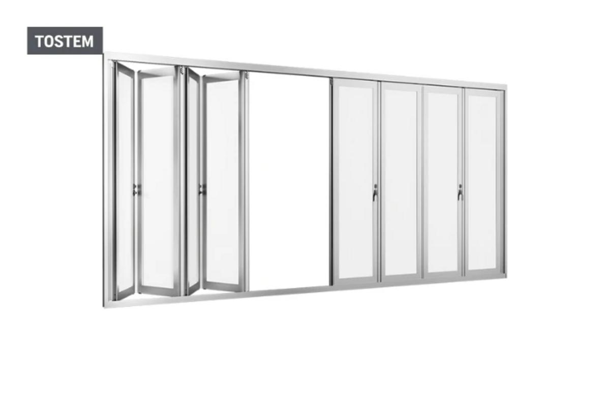 Premium folding-sliding aluminum best windows design by TOSTEM.