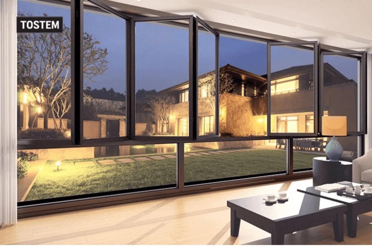 Premium folding-sliding windows door design with open views.