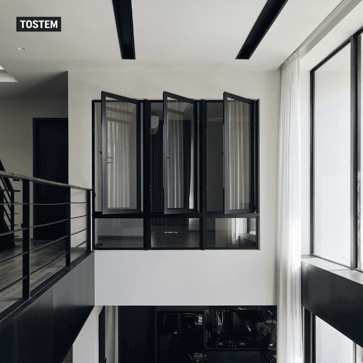 Premium three-panel aluminum window by TOSTEM