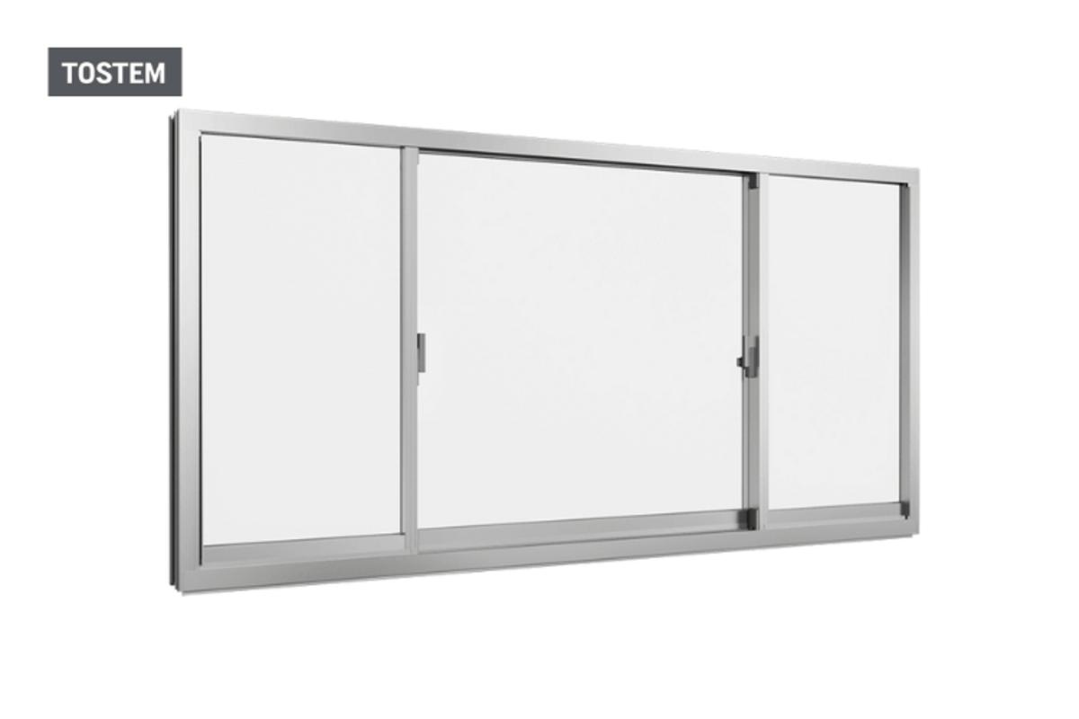 Premium TOSTEM 3-panel sliding aluminum-glass window with window material types