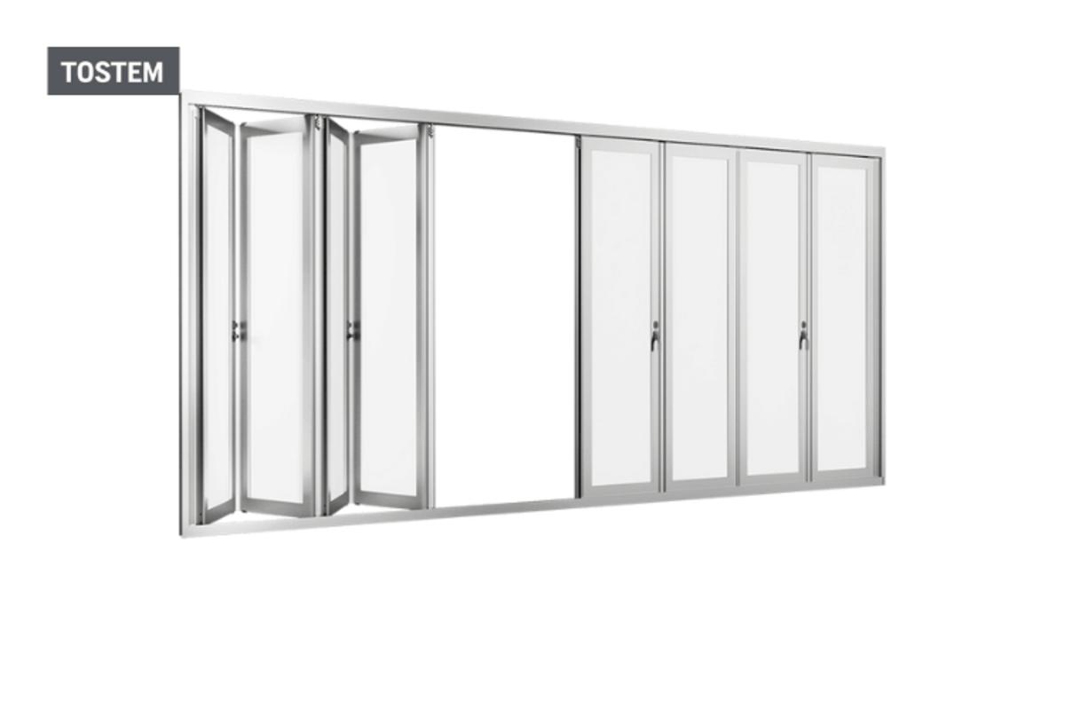 Premium TOSTEM folding-sliding aluminum-glass windows from window material types