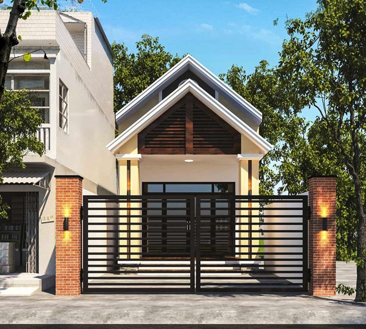 Thiết kế gác lửng tận dụng chiều cao khi nông thôn xây nhà cấp 4 giá 70 triệu.
