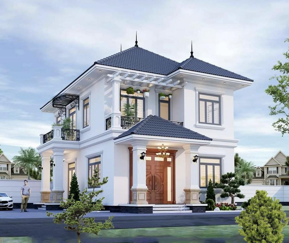 Thiết kế mẫu mái Nhật 2 tầng hiện đại 8x10m mang lại sự thoáng mát, thoải mái