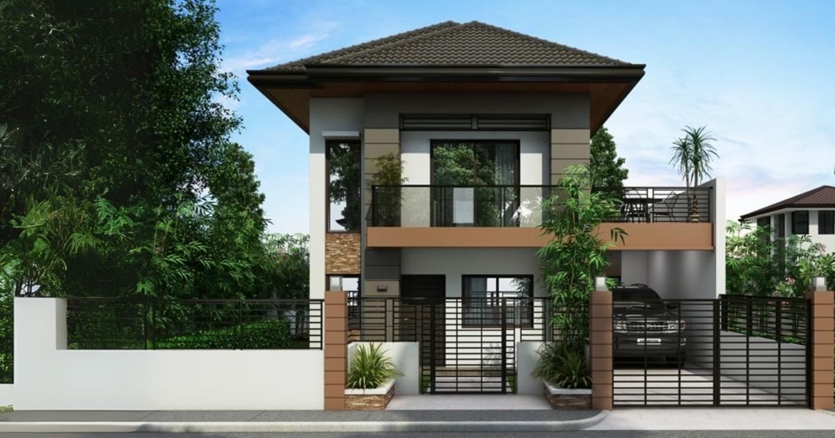 Thiết kế nhà đẹp 2 tầng mái Nhật hiện đại có gara ô tô tối ưu diện tích công năng