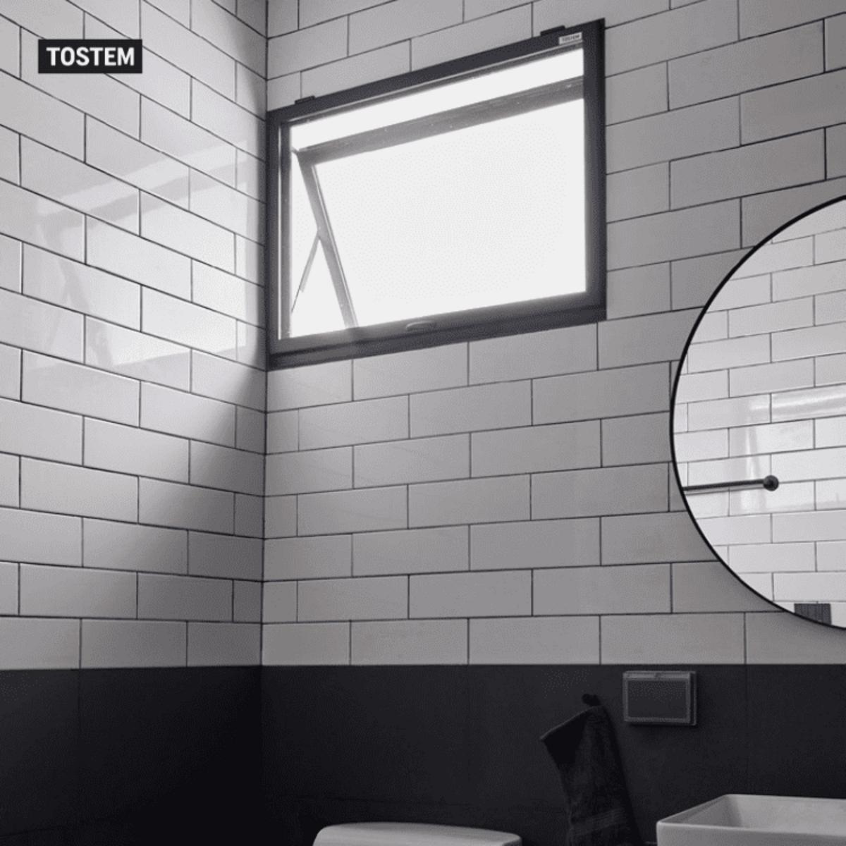 TOSTEM aluminium-glass bathroom louvre window for safety