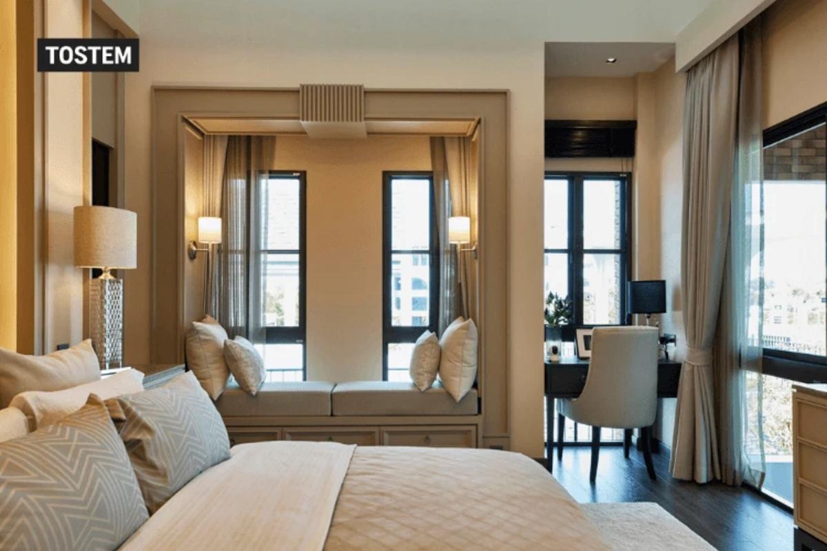 TOSTEM double casement window for modern bedroom design