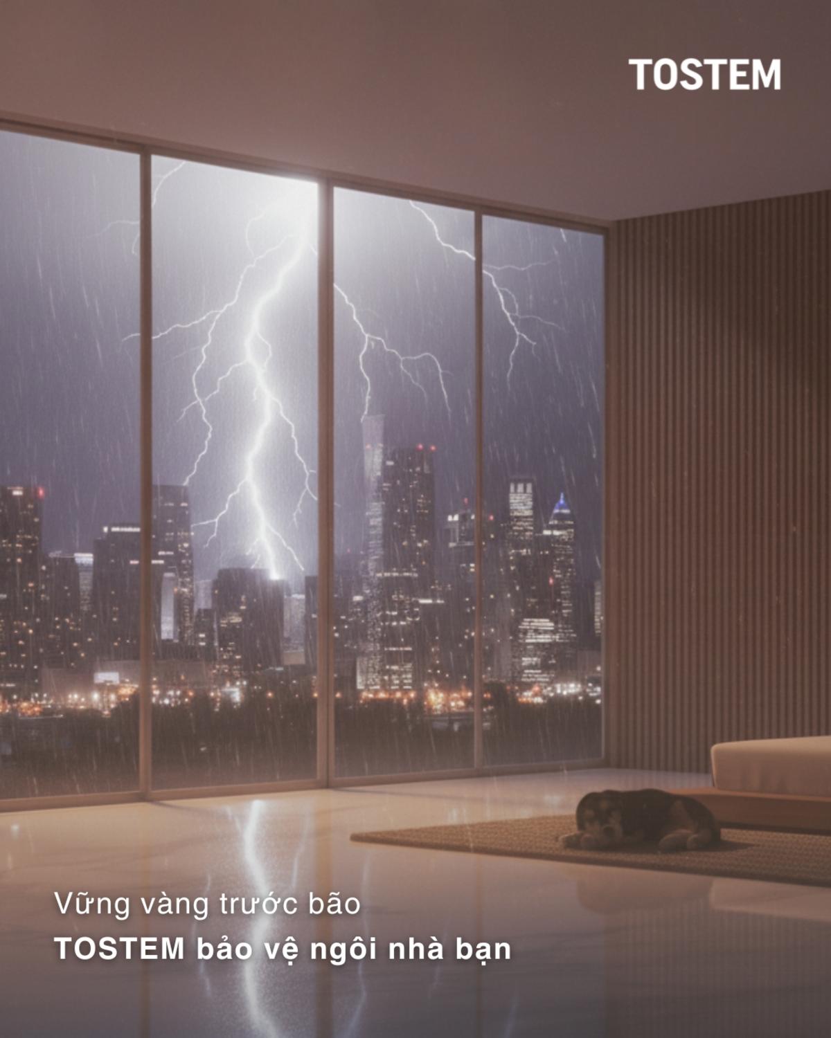 TOSTEM mang đến giải pháp gia cố cửa chống bão, vững vàng bảo vệ ngôi nhà