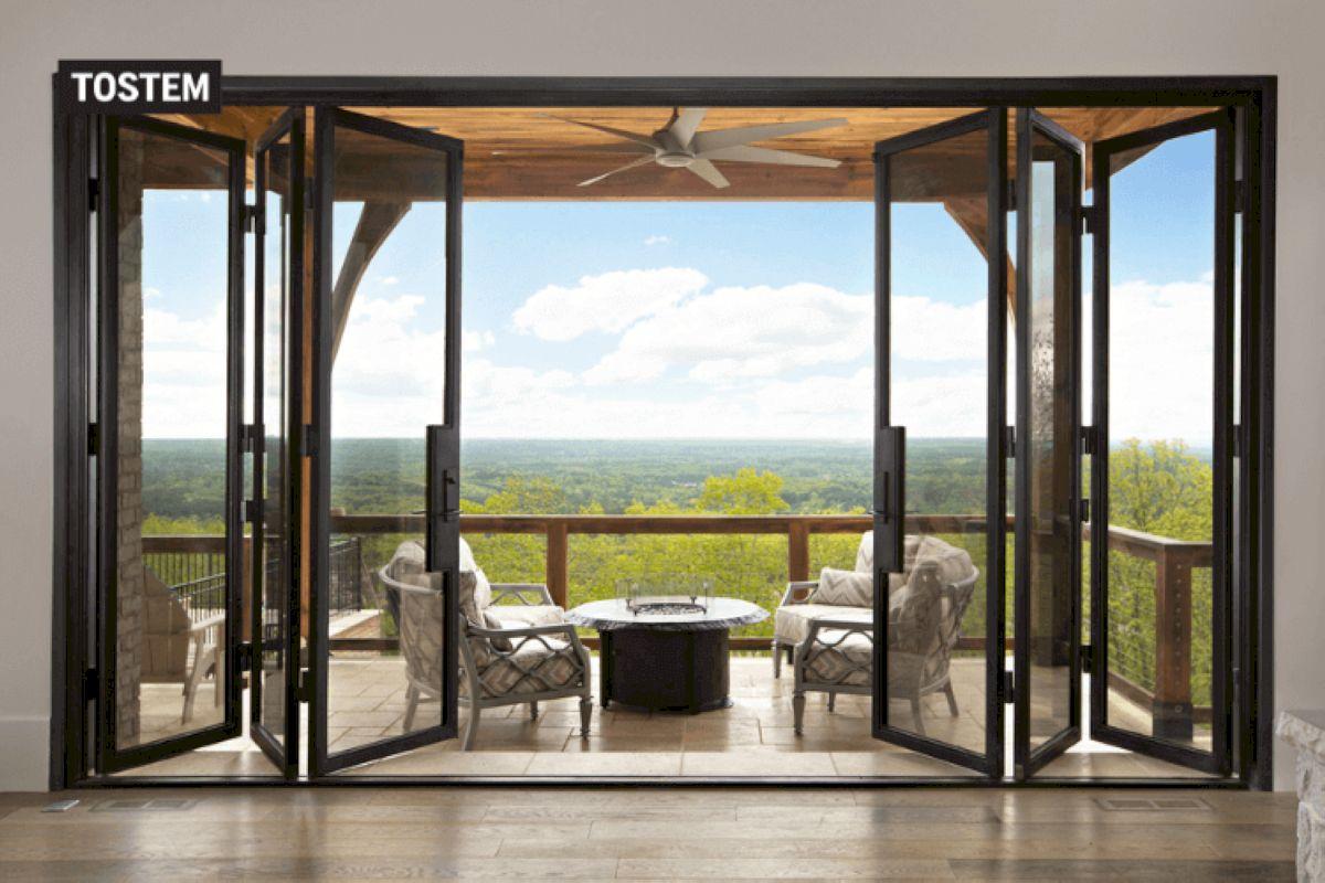 Wide views expand with 6-panel aluminium section door design.
